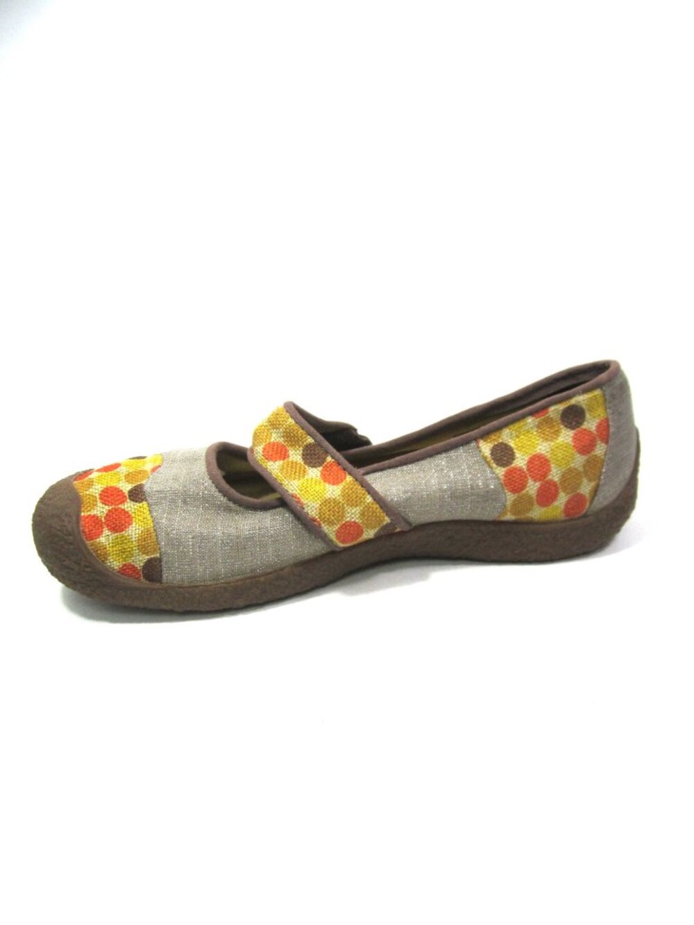 Keen Size 9.5 M Harvest Mary Jane Yellow Mustard Orange Brown Dots Metallic - Picture 3 of 10